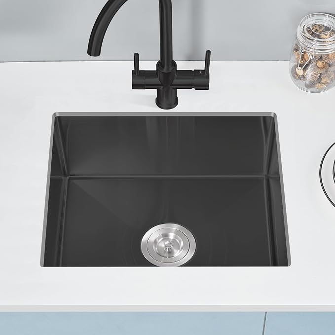 POPFLY 23×18 Inch Undermounter Kitchen Sink, 18 Gauge Stainless Steel Handmade - Image 2