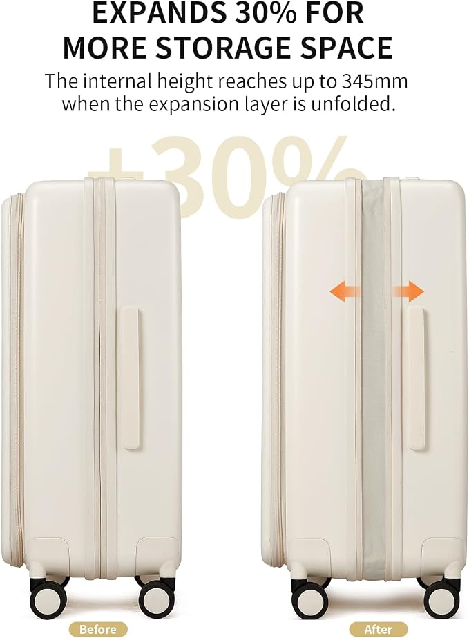 aji Expandable Top Opening 24 Inch Checked Luggage - Image 3
