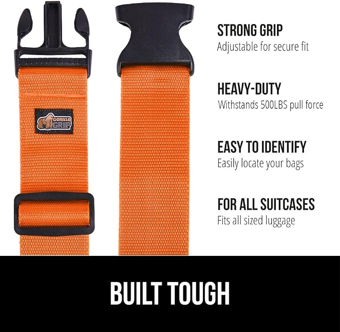 GORILLA GRIP Heavy Duty Adjustable Luggage Straps - Image 2