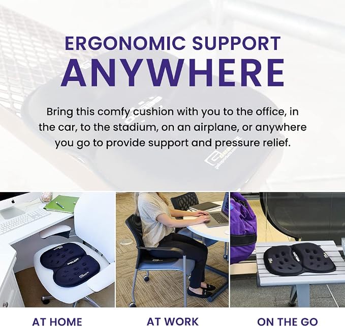 LITE Travel Gel Foam Cushion | Back Pain, Pressure Relief | Relieves Tailbone - Image 9