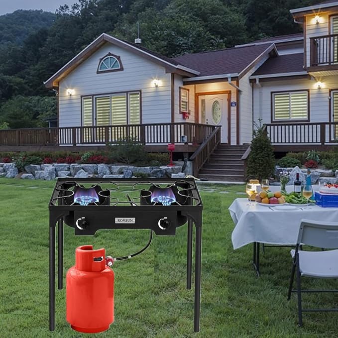 ROVSUN 2/3 Burner Outdoor Propane Gas Stove High Pressure Stand Cooker - Image 7
