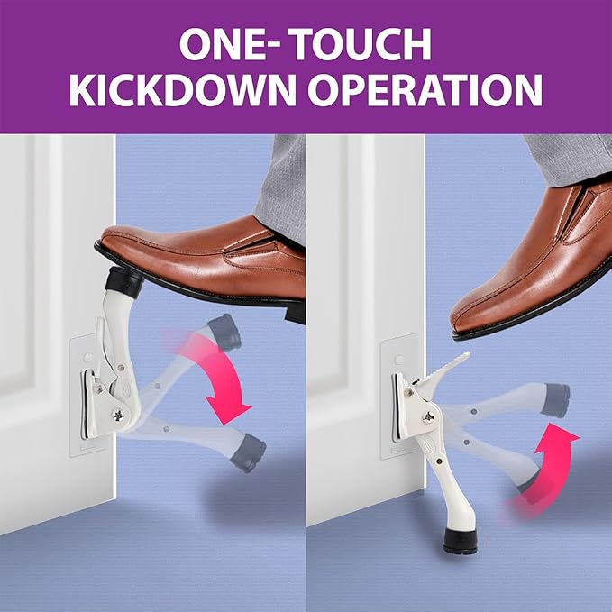 Door Stopper with Adhesive Bracket Stickers, No Drilling or Tools Needed - Image 3