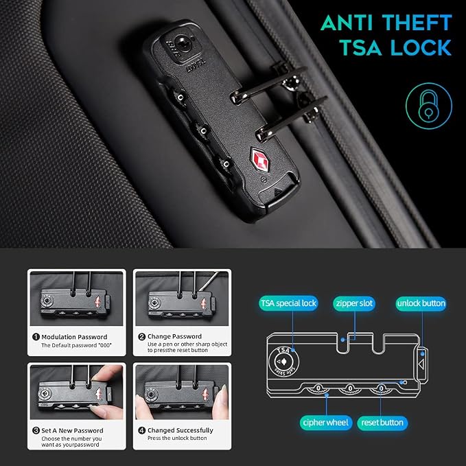 BANGE Anti Theft Business Backpack Fits 15.6 Inch Laptop, Lock Backpack - Image 2