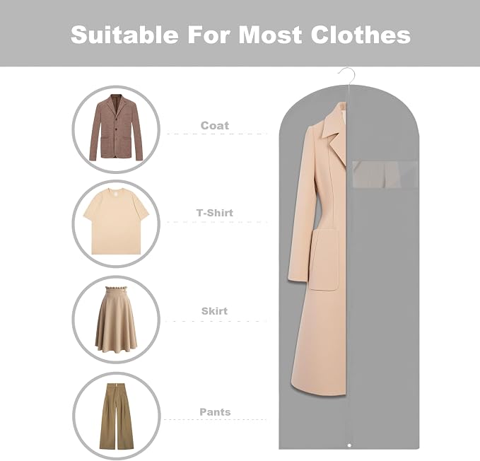 Dress Bags for Gowns Long, Suit Bag for Storage and Travel, 2 Pack - Image 3