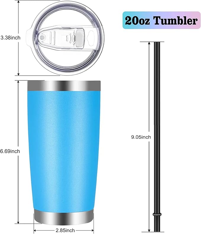 VEGOND 20oz Tumbler with Lid and Straw Stainless Steel Tumbler Cup Vacuum - Image 4