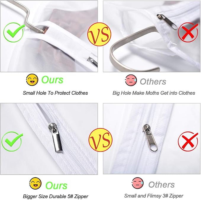 Garment Bags for Hanging Clothes 24'' x 40'' suit bags for closet storage - Image 4