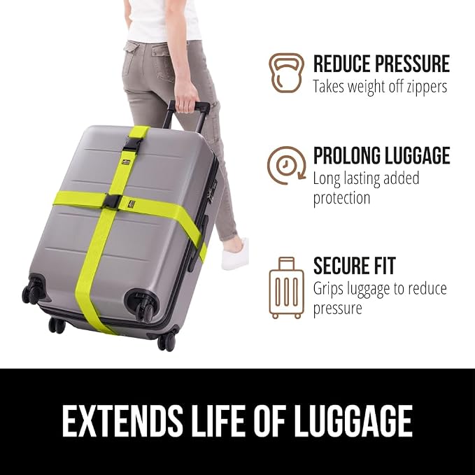 GORILLA GRIP Heavy Duty 4 Pack Adjustable Luggage Straps - Image 5