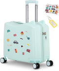20" Ride-On Travel Suitcase for Kids, Cute Ear Toddler Carry on Luggage by smilesun