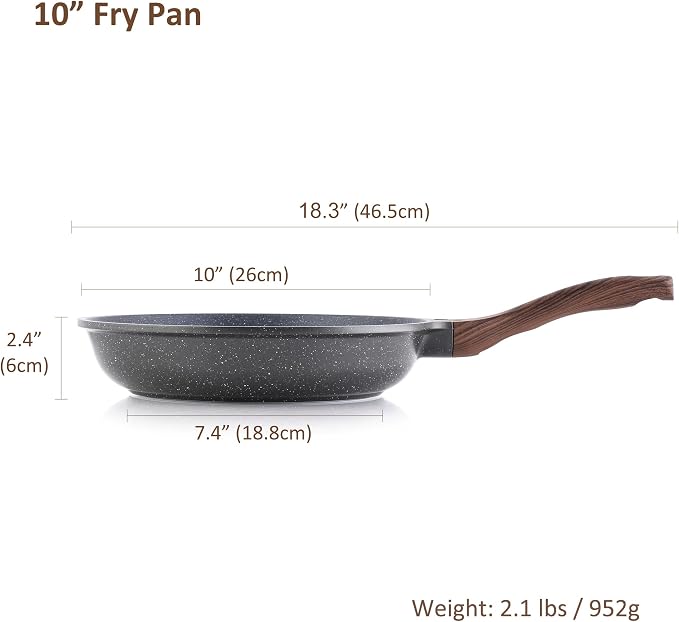SENSARTE Nonstick Frying Pan Skillet, Swiss Granite Coating Omelette Pan - Image 6