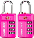 SURE LOCK TSA Approved 4-Digit Resettable Combination Luggage Locks by LOCKDEPOT