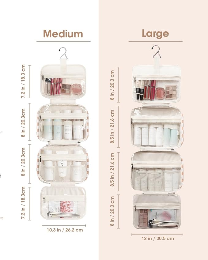 Narwey Hanging Toiletry Bag for Women Travel Makeup Bag Organizer Toiletries - Image 6