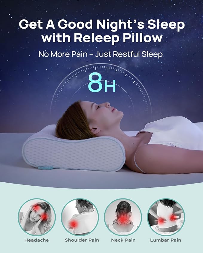Memory Foam Neck Pillow for Pain Relief – Adjustable Contour, Portable & - Image 9