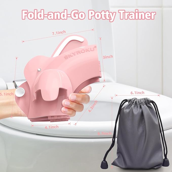 SKYROKU Foldable Kids Toilet Seat – Portable & Anti-Slip Travel Potty Training - Image 5