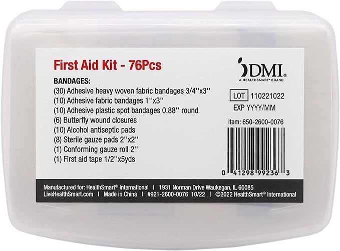 DMI 76-Piece First Aid Kit and TUMS 12 Count Smoothies Extra Strength 750mg - Image 3