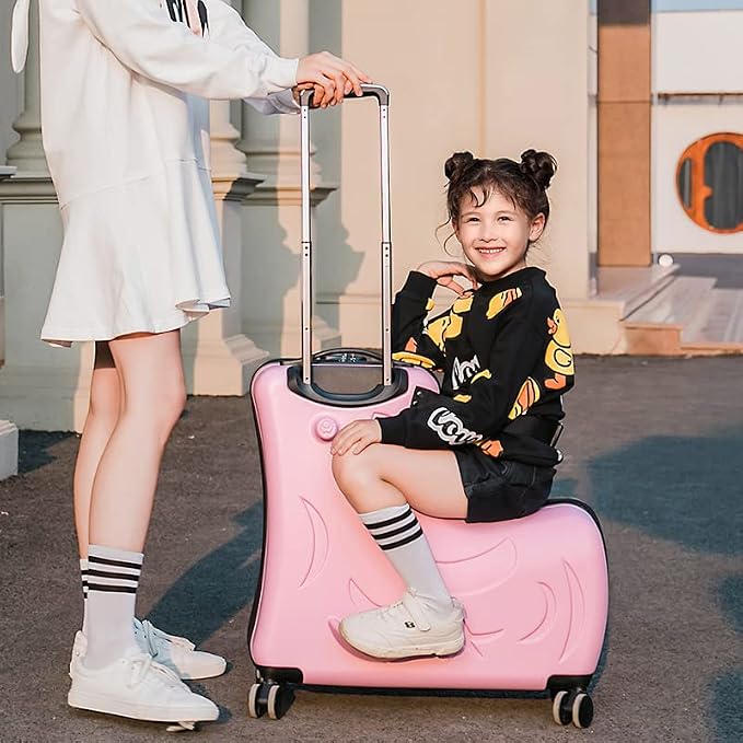 N-A Kids Ride On Suitcase with Wheels, Scooter Luggage - Image 2
