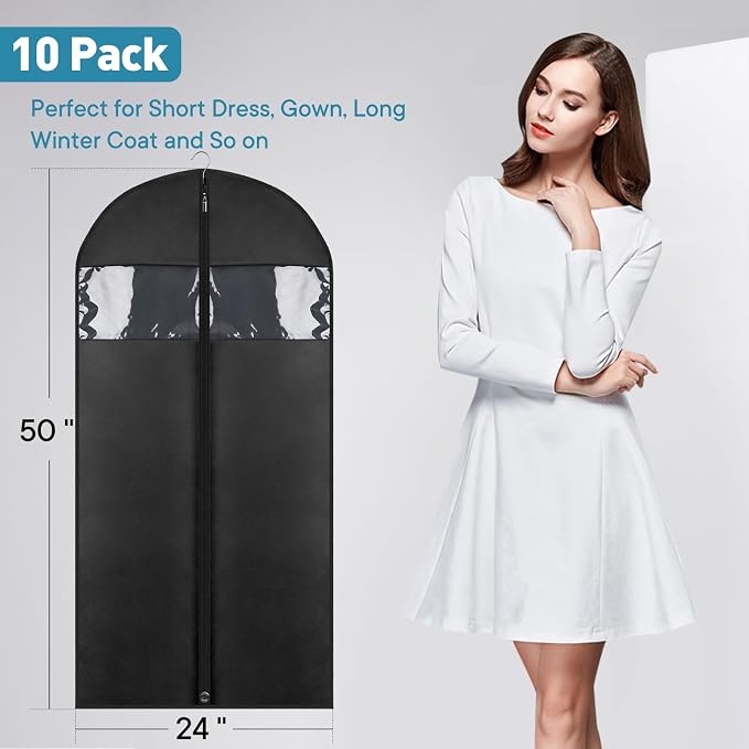 50" Black Garment Bag, Mens Suit Bags - Image 6