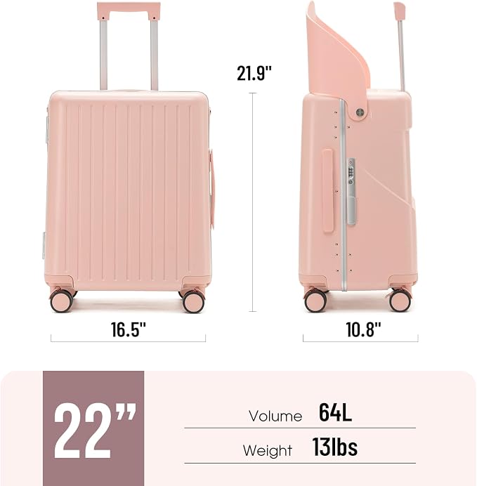 22 Inch TSA Lock Luggage with Seat - Image 8