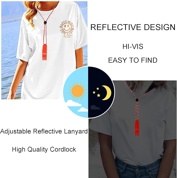 5 Pack Whistles Emergency, Shrill Loud Kayak Safety Whistle - Image 5