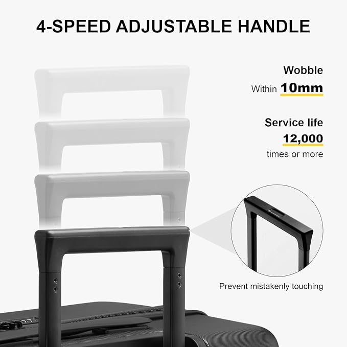 LEVEL8 Hard Shell Carry on Luggage Airline Approved, Carry-on Suitcases - Image 5