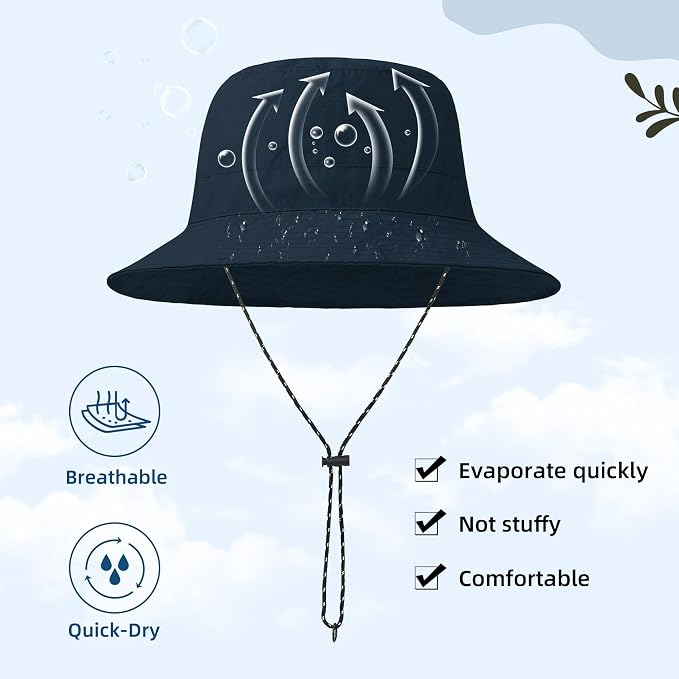 Durio Waterproof Bucket Hats for Woman UPF 50+ Sun Hat UV Protection Packable - Image 5