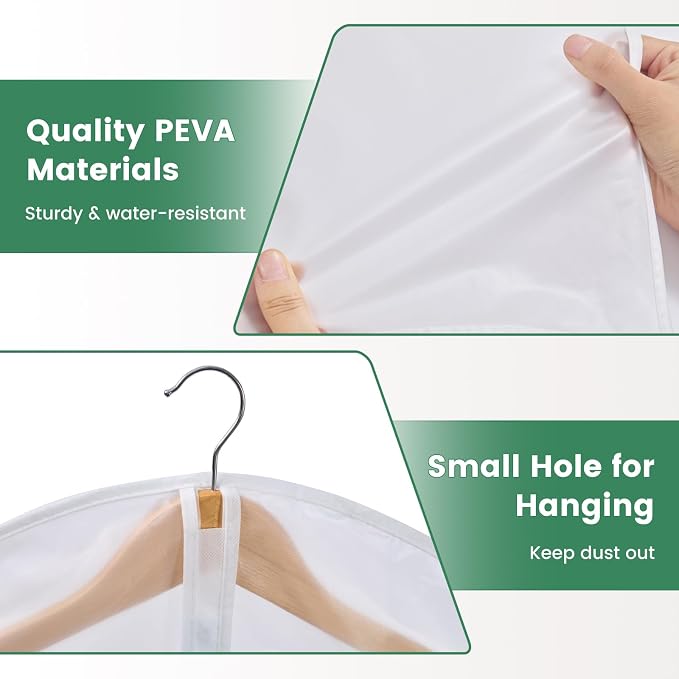 10 Pack Translucent Garment Bags - Image 5