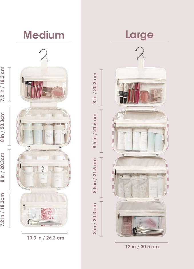 Narwey Hanging Toiletry Bag for Women Travel Makeup Bag Organizer Toiletries - Image 6