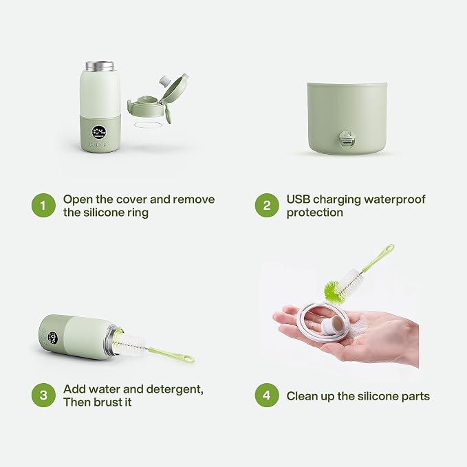 Portable Bottle Warmer for Travel, 2-Min Fast Heating Baby Bottle Warmer - Image 7