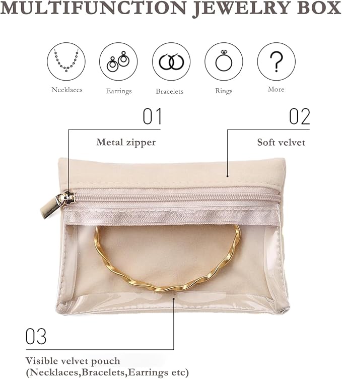 Jewelry Box Organizer for Women, Small Travel Jewelry Case, Mini Travel Jewelry - Image 6