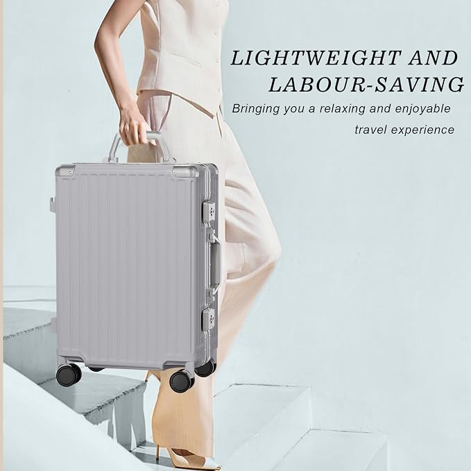 AnyZip Carry On Luggage PC+ABS Aluminum Frame Zipperless Luggage Hard Shell - Image 4