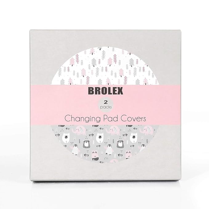 Stretchy Changing Pad Covers BROLEX 2 Pack Jersey Knit Changing Table Covers - Image 2