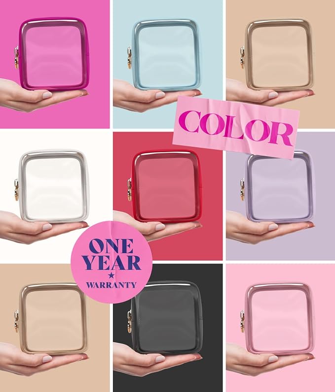 Embla Clear Makeup Bag Zipper Pouch, Transparent Cosmetic Case Organizer - Image 5