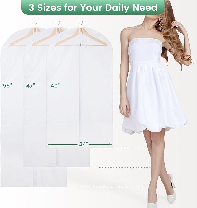 6 Pack Translucent Garment Bags - Image 2