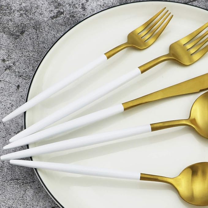 Gugrida 20-Piece 18/10 Stainless Steel Flatware Silverware, Luxury Dinnerware - Image 8