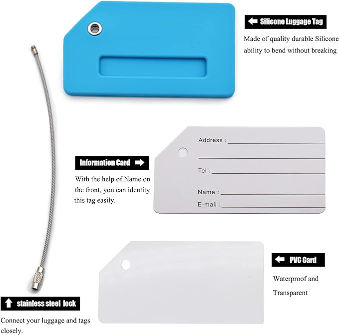 7 Pack Silicone Luggage Tag for Suitcases - Image 4