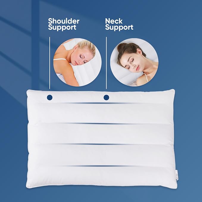 MINUPWELL Ultra Flat Pillows for Sleeping Thin, 7D High Support 2.5 inch Height - Image 3