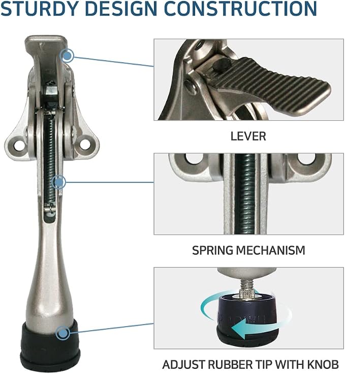 One Touch Kickdown Door Stopper, Door Holder, Heavy Duty Door Stops, Bottom of - Image 5