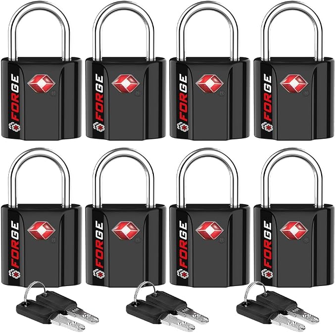 TSA Approved Luggage Locks, Ultra-Secure Dimple Key Travel Locks by Forge