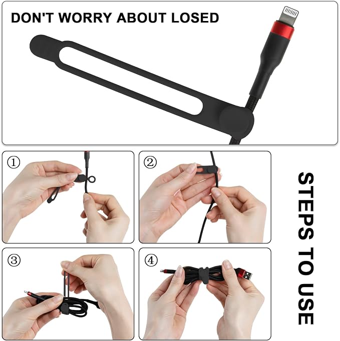 Nearockle 24Pcs Silicone Cable Straps Cord Organizer - Image 3