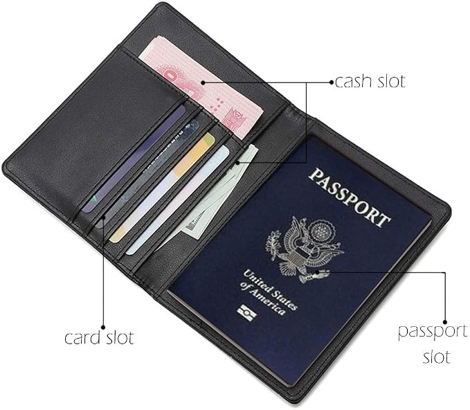 BAKUN Travel Wallet & Family Leather Passport Holder Cover RFID Blocking Travel - Image 5