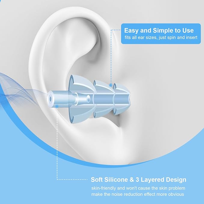 Ear Plugs for Sleeping, 12 Pair Earplugs Noise Canceling Soft Silicone Ear Plug - Image 4