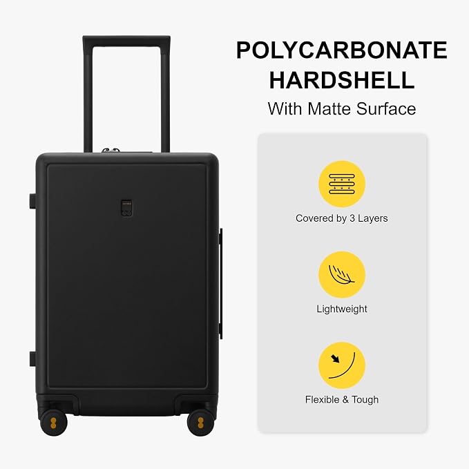 LEVEL8 Elegance Checked Luggage, 24 Inch Hardside Suitcase, Lightweight Matte - Image 4