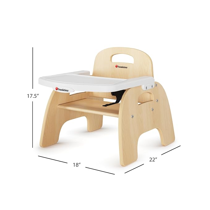 Foundations Easy Serve Low Wood Feeding Chairs Multipack, Adjustable Harness - Image 2