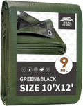 10x12 Feet Tarp Waterproof, 9Mil Thick, Finished Size Tarps, UV Resistant by RAINDEWAY