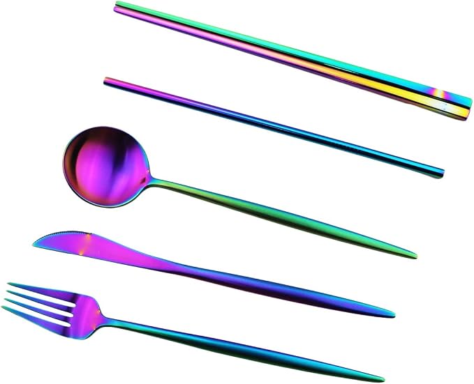 Gugrida Reusable Travel Utensils, 7 Piece Portable 304 Stainless Steel - Image 4