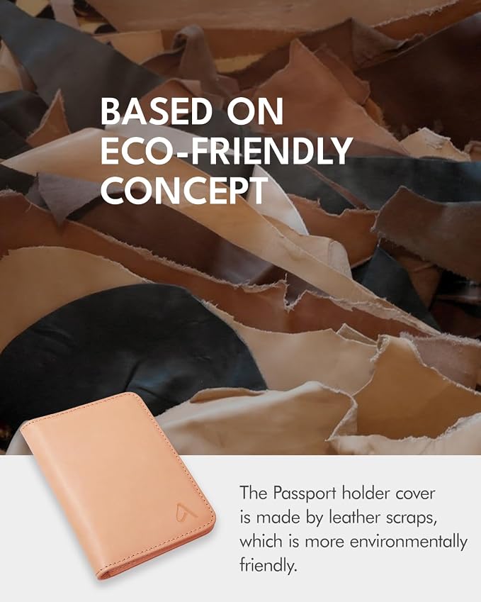 ALLIVE Passport Holder for Travel Women Men, Genuine Leather Passport Cover - Image 2