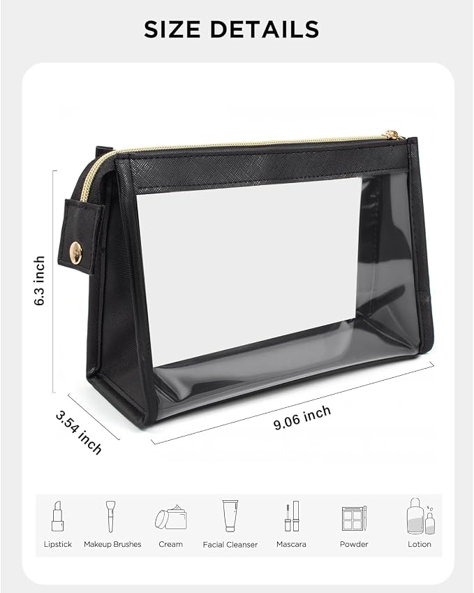 Small Clear Makeup Bag, Waterproof Clear Travel Toiletry Bag Case Cosmetic Bag - Image 5