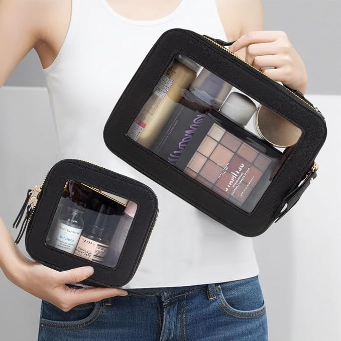 Clear Makeup Bag Small, TSA Approved Portable Toiletry Bag - Image 2