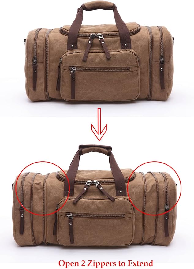 Duffle Bag for Travel, Large Canvas Duffel Bag for Travelling Overnight - Image 5