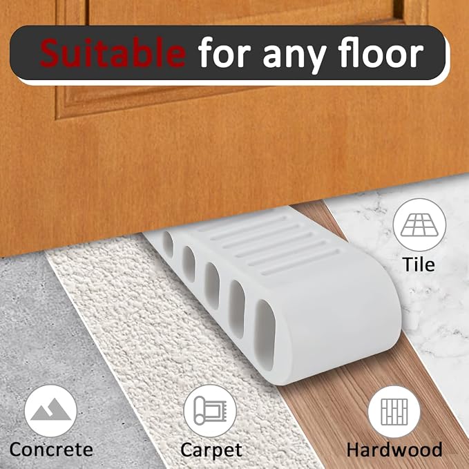 JQK Rubber Door Stopper Wedge, Wooden Floor, DSB61-WH-P2 - Image 4