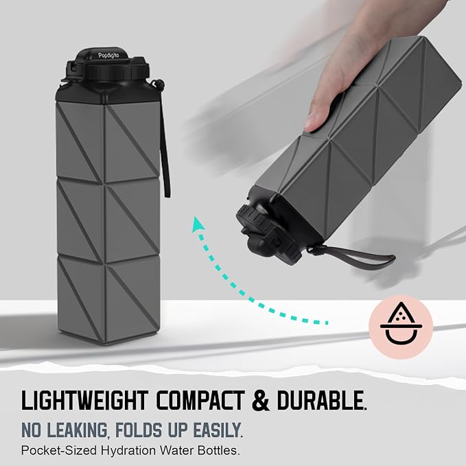 Collapsible Water Bottles 20.6oz Foldable Water Bottle BPA Free Reusable - Image 5